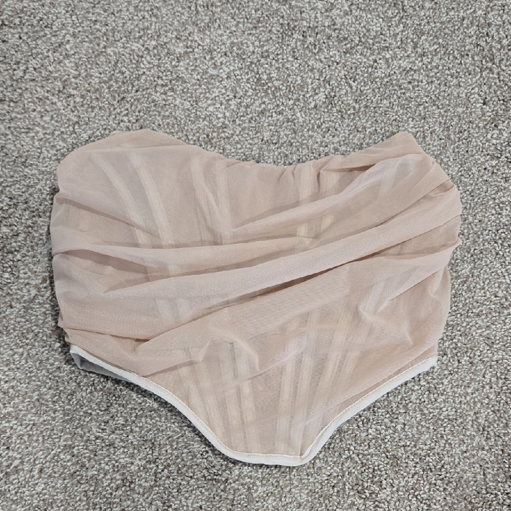 Princess Polly Beige Crop Top Size 6
